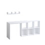 Hanah Home Mesa de Estudio Blanca y Roble 74x145x45 cm Tablero Melamina 18mm para Estudiantes y Profesionales